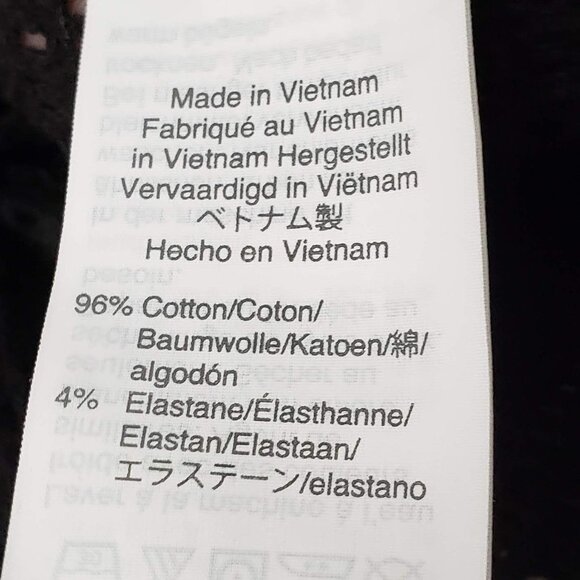 Madewell Texture & Thread Top Women's Black Modern Tie-Front Geo-Eyelet Knit M - Picture 7 of 7